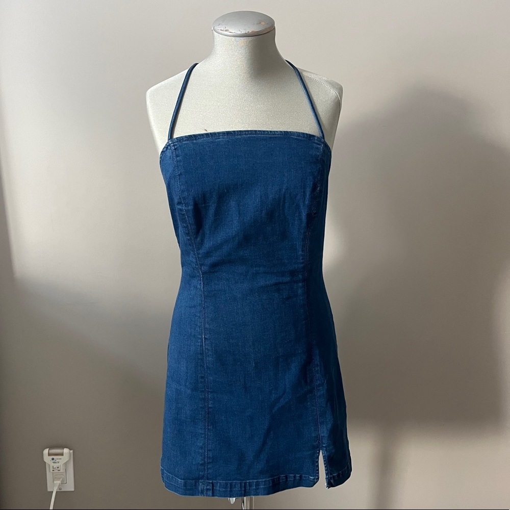 Denim Open Back Dress